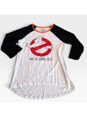 Ghostbusters Who Ya Gonna Call Raglan Shirt XL